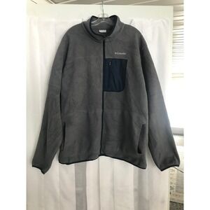 Columbia Men's Gray Fleece‎ Full Zip Jacket XXL Warm Outdoor Layer